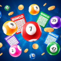 Realistic bingo game 3d composition